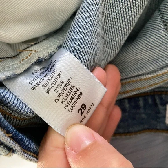 Redone/ Originals High Rise Stovepipe Jeans Blue Size 29 Frayed Hem - Picture 8 of 8